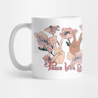 Peace Love & Flowers Mug